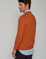 Dark orange wool and cashmere sweater