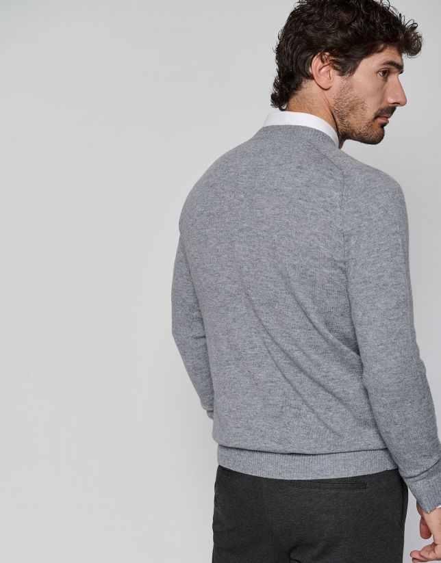 Jersey lana/cashmere gris melange