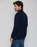 Plain navy blue jacket with zipper