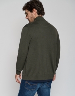 Palin kakhi green jacket with zipper