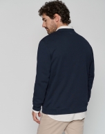 Navy blue sweatshirt with RV logo