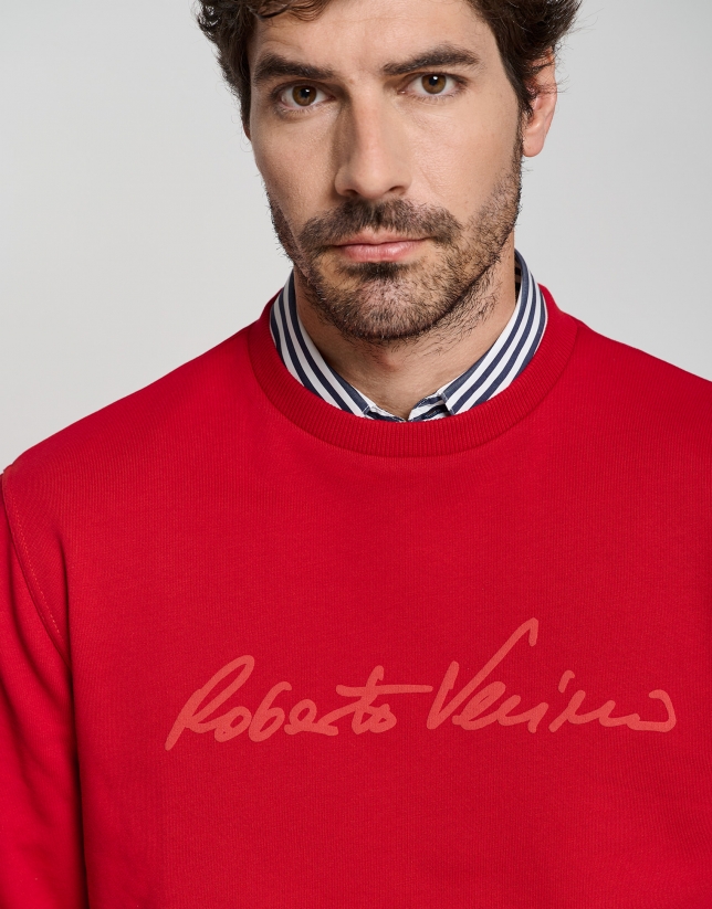Red sweatshirt with RV logo