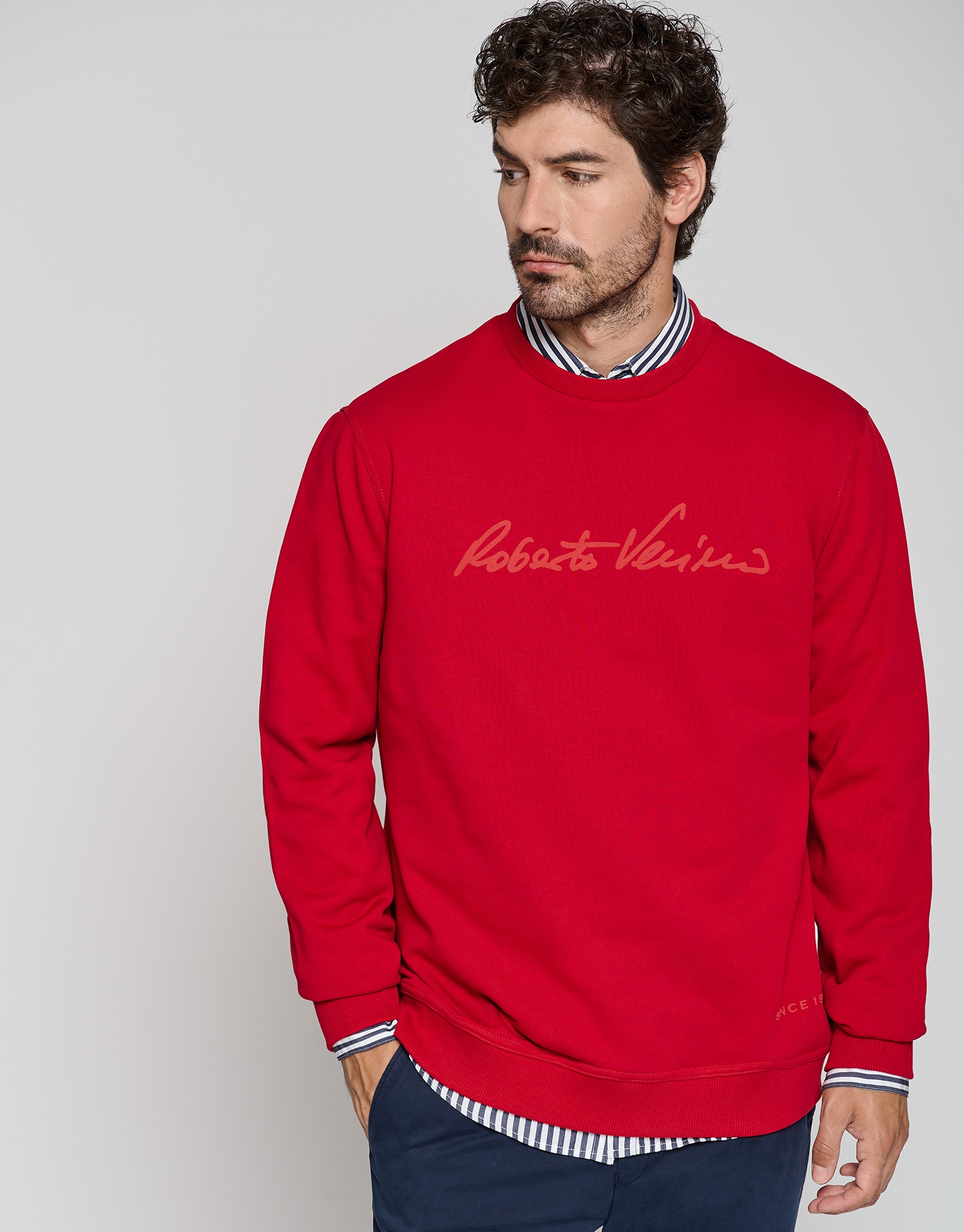 Red sweatshirt with RV logo