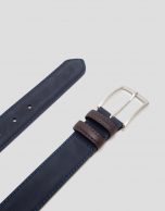 Blue nobuck belt