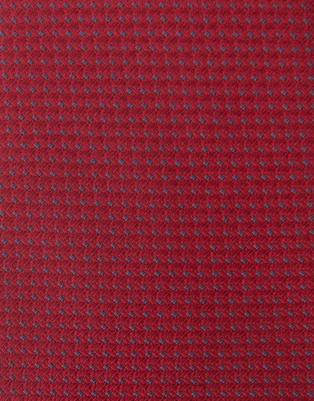 Corbata seda roja puntos celestes