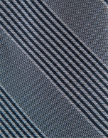 Navy blue and beige glen plaid silk tie