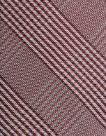 Dark red and beige glen plaid silk tie