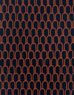 Corbata seda marino con jacquard naranja