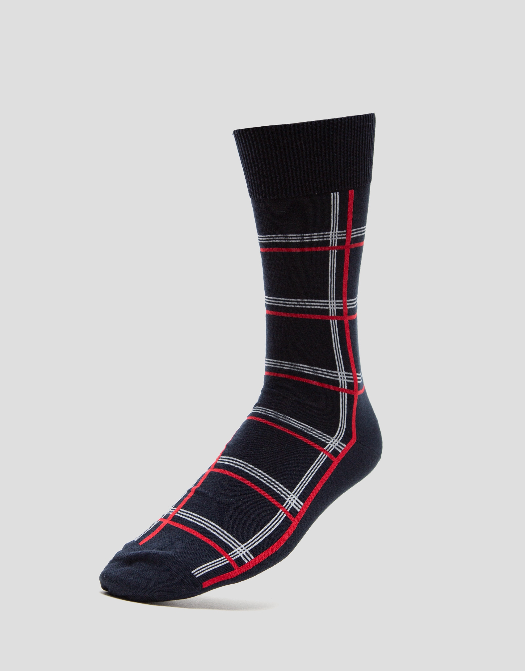 Pack of green checked jacquard socks