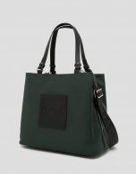 Grayish green Dalhia M nylon hobo bag