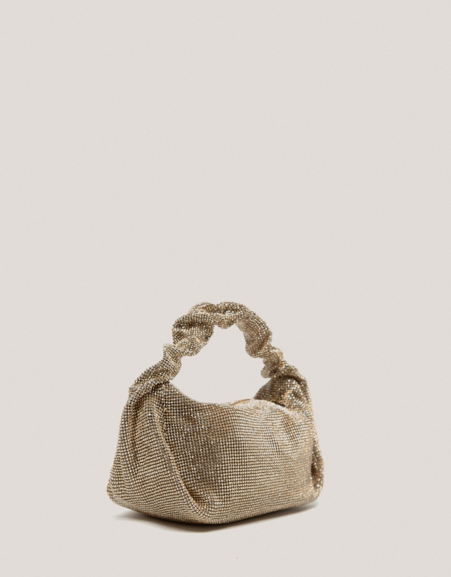 Bolso de mano Ariana Cristal Mesh dorado