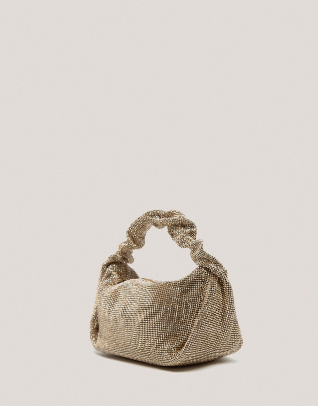 Bolso de mano Ariana Cristal Mesh dorado