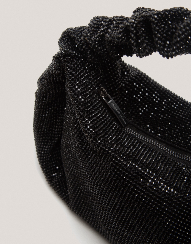 Black Ariana Crystal Mesh handbag