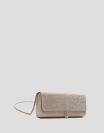 Gold Ariana Cristal Mesh clutch bag