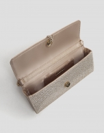 Gold Ariana Cristal Mesh clutch bag