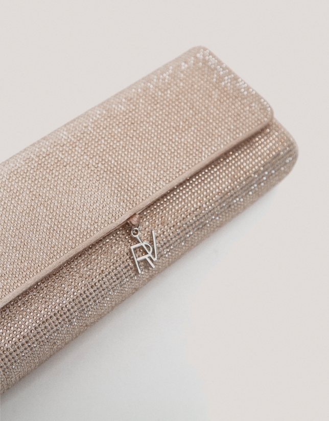 Gold Ariana Cristal Mesh clutch bag