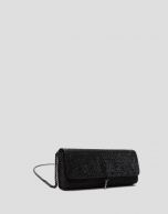 Black Ariana Cristal Mesh clutch bag