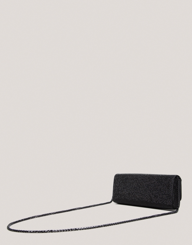 Black Ariana Cristal Mesh clutch bag