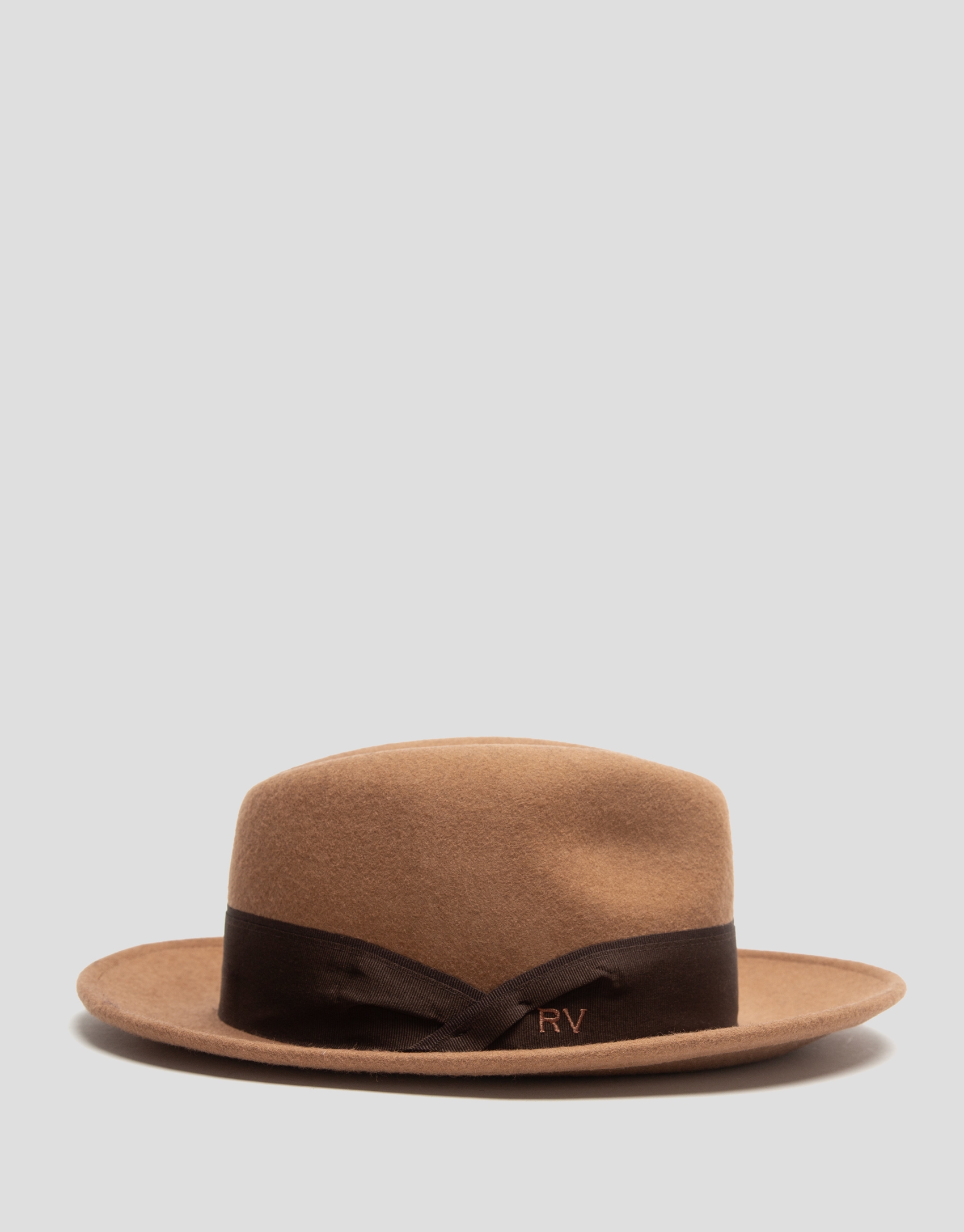 Camel felt fedora hat