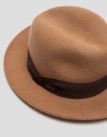 Camel felt fedora hat