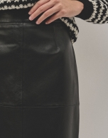 Black leather skirt