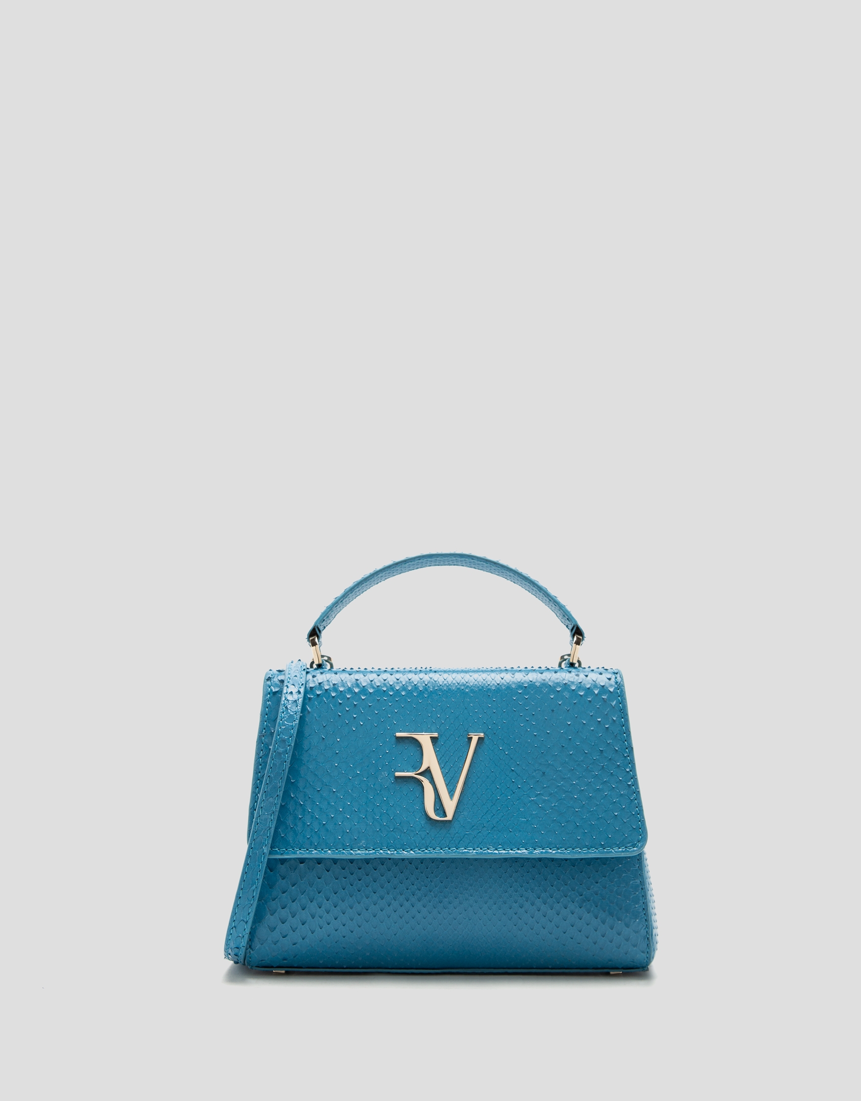 Blue snakeskin Alice Mini handbag