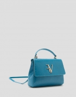 Blue snakeskin Alice Mini handbag