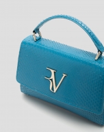 Blue snakeskin Alice Mini handbag