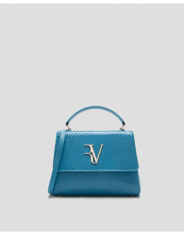 Blue snakeskin Alice Mini handbag