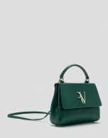 Bolso de mano Alice Mini piel serpiente verde