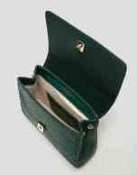 Bolso de mano Alice Mini piel serpiente verde