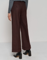 Maroon tailored pinstripe pants 