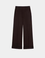 Maroon tailored pinstripe pants 