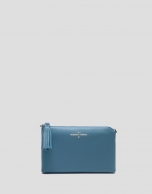 Bolso Clutch Lisa Nano piel saffiano azul claro