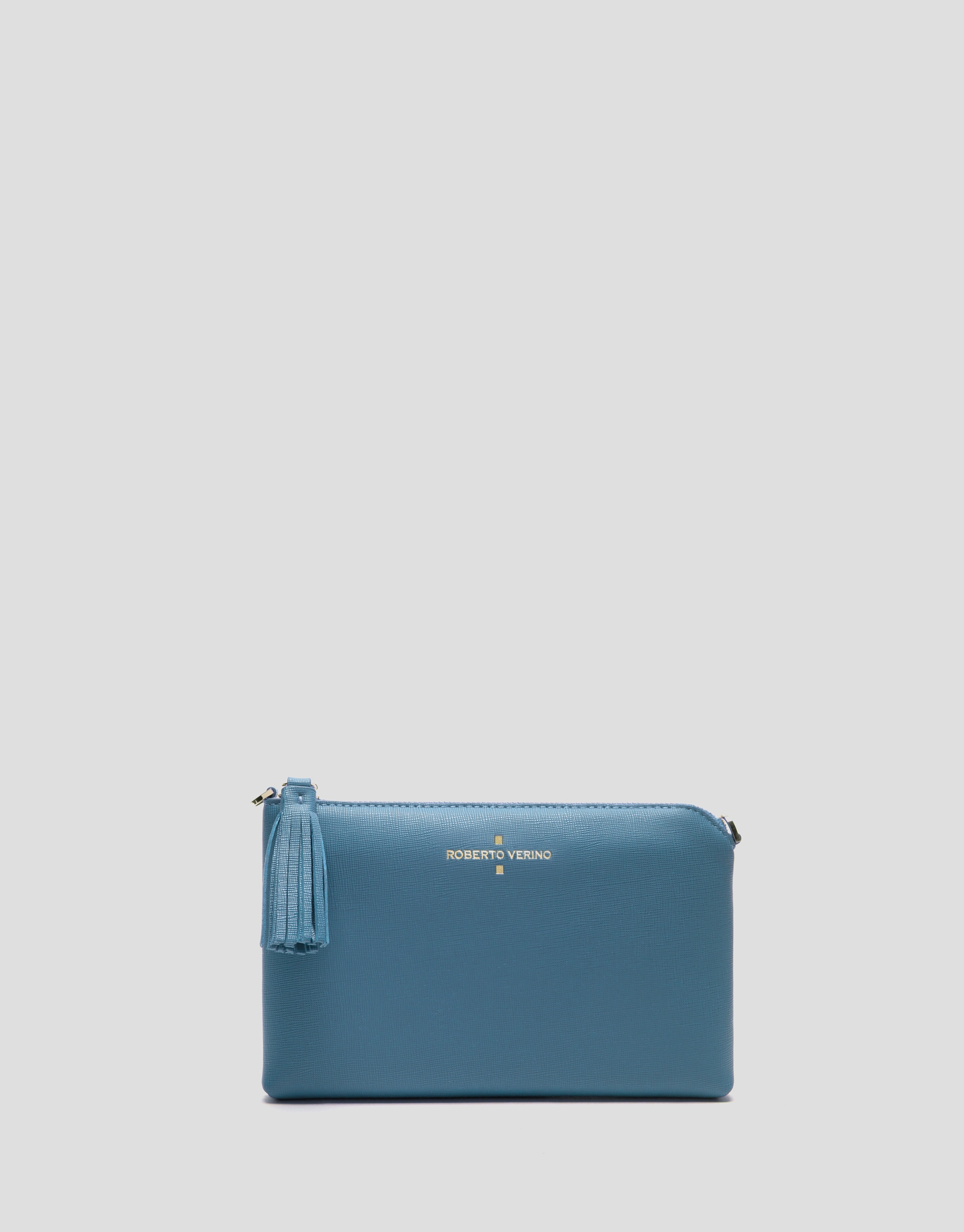 Light blue Nano Lisa Saffiano clutch bag