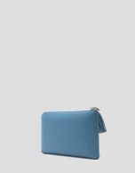 Bolso Clutch Lisa Nano piel saffiano azul claro