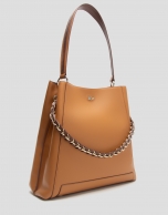 Camel Hobo Maxi Amber leather shoulder bag