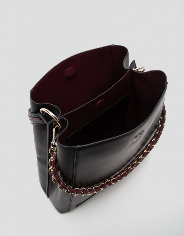 Black Hobo Maxi Amber leather shoulder bag