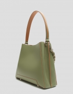 Green leather Hobo Midi Amber shoulder bag