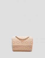 Bolso shoulder Linda Mini piel acolchada beige