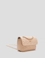 Bolso shoulder Linda Mini piel acolchada beige