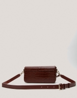 Brown alligator embossed Miranda baguette bag