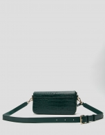 Green alligator embossed Miranda baguette bag