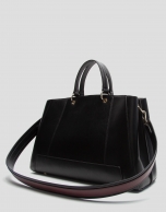 Bolso satchel Maxi Amber piel negra