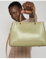 Green mini Amber leather satchel bag