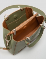 Green mini Amber leather satchel bag