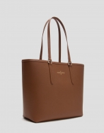 Camel leather Sama shopping bag