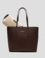 Brown leather Sama shopping bag