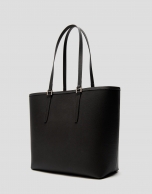 Black leather Sama shopping bag