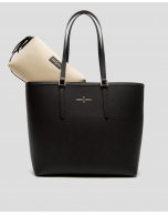 Black leather Sama shopping bag